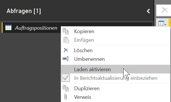 Laden deaktivieren in PowerBI