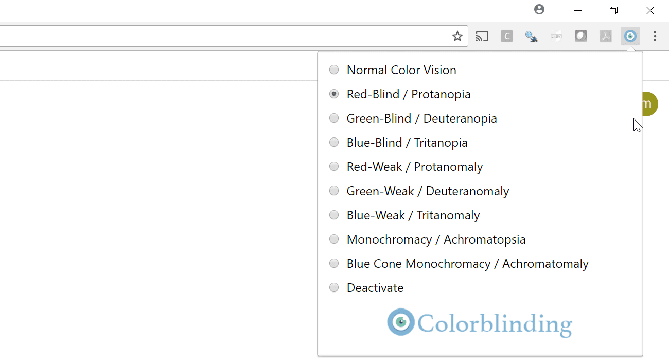 Colorblinding Chrome Extension: Hilfsmittel Farben Dashboard-Design