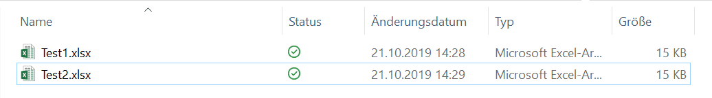 Testdateien in onedrive for business