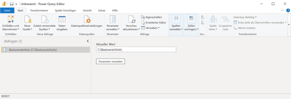 Parameter In Power Query Editor