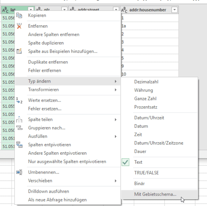 Fomat anpassen mit Gebietsschema in Power Query