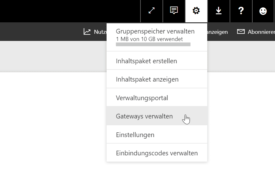 Gateways verwalten in Power BI Online