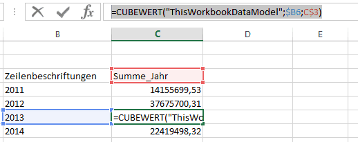 Pivot-Tabelle als Formeln