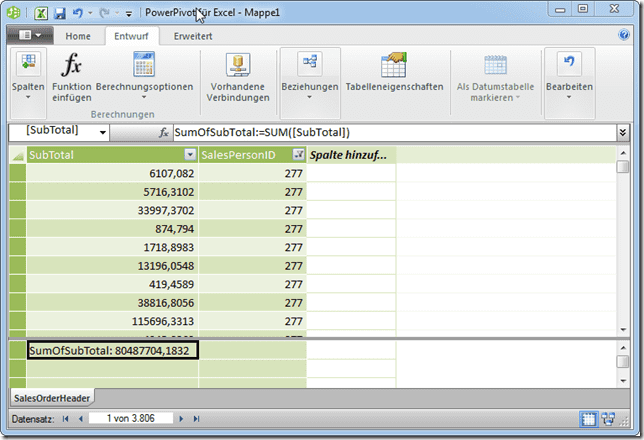 Measure im Berechnungsbereich