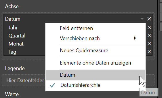 Power BI: Datumshierarchie umgehen