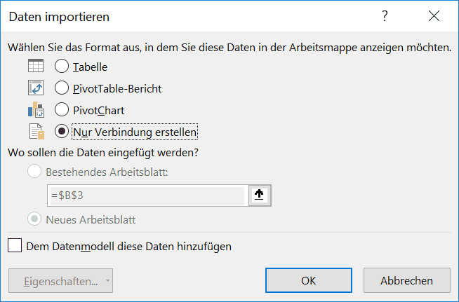 Laden deaktivieren in Power Pivot