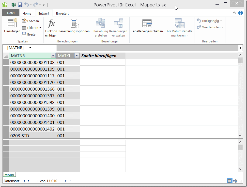 SAP Daten in Power Pivot importieren