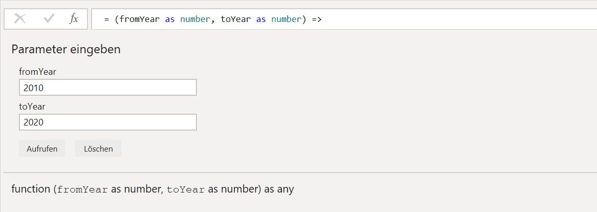 Power Query Funktionstest