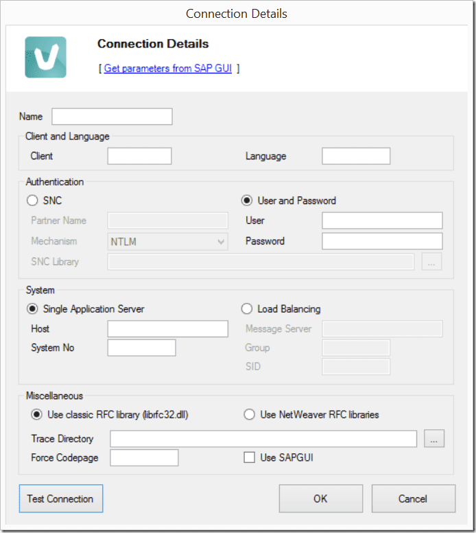 SAP Verbindung konfigurieren