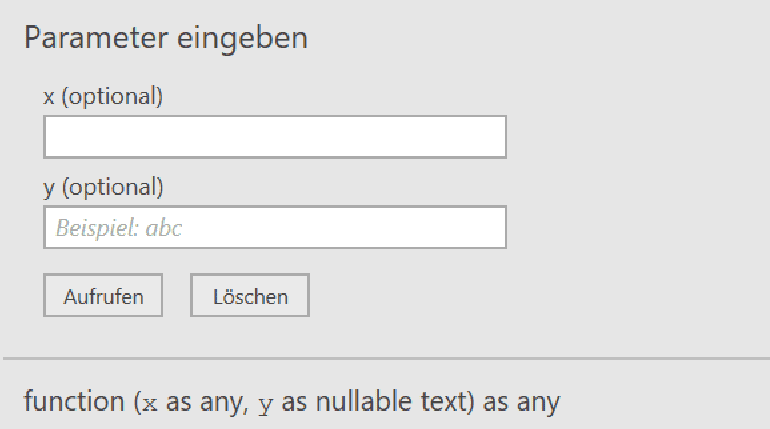 Power Query Funktionsdialog - text ist jetzt optional