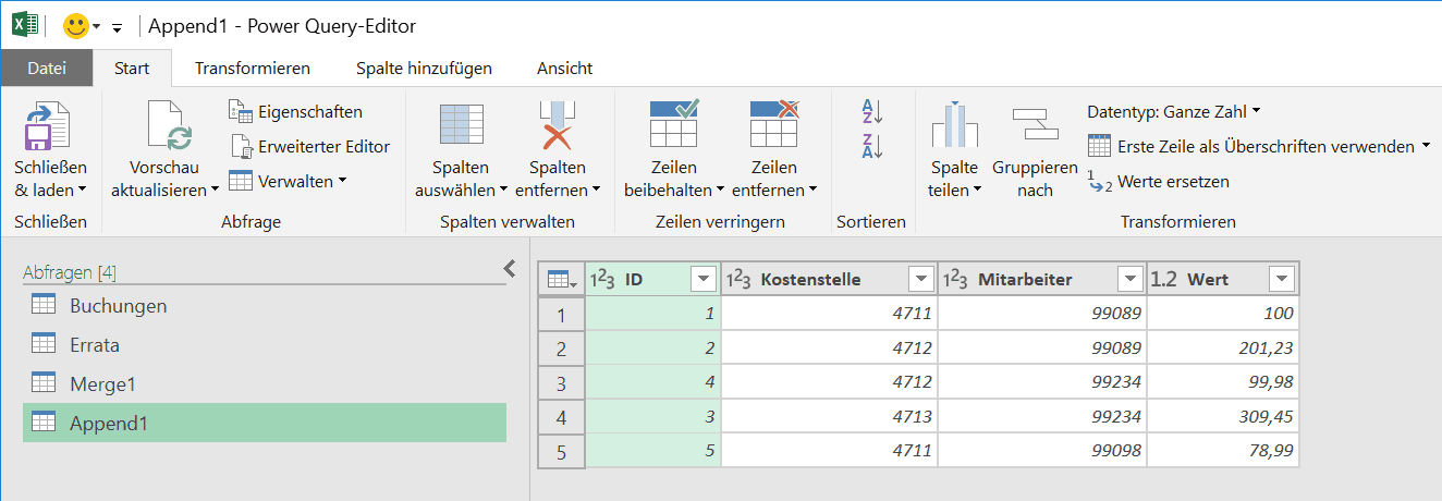 Ergebnis des Errata-Petterns