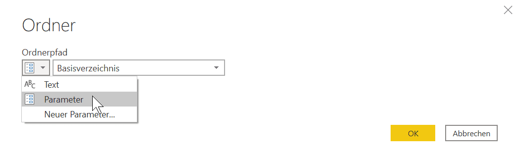 Power Query Parameter im Assistent nutzen