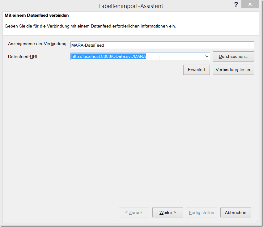 Datafeed in Power Pivot abbonieren