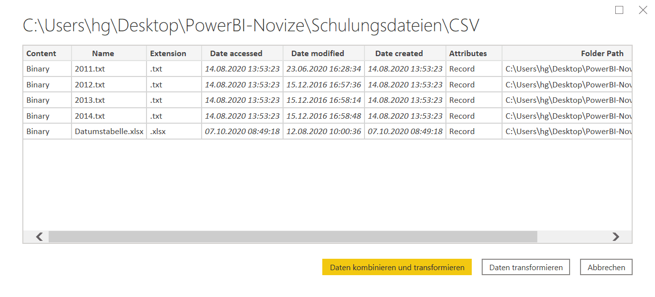 Kombinieren und Transformieren