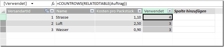 RELATEDTABLE angewandt