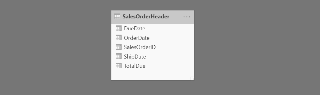 Tabelle SalesOrderHeader mit drei Datumsspalten