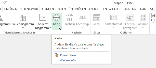 Karte in Power View anlegen