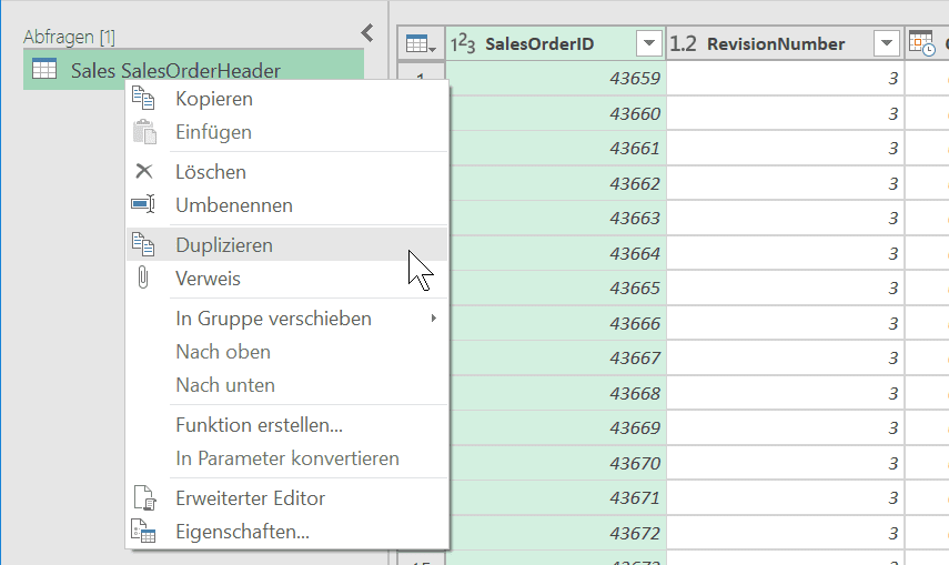 Duplizieren und Verweis