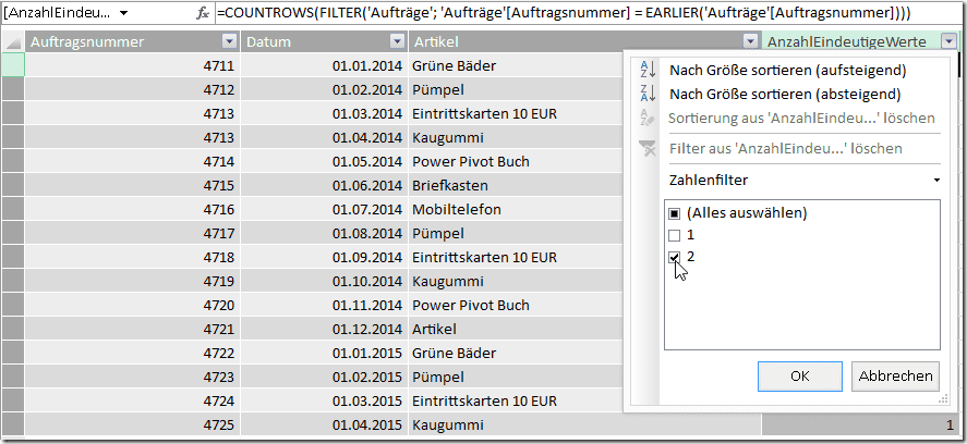 Vollständige Funktion mit Earlier