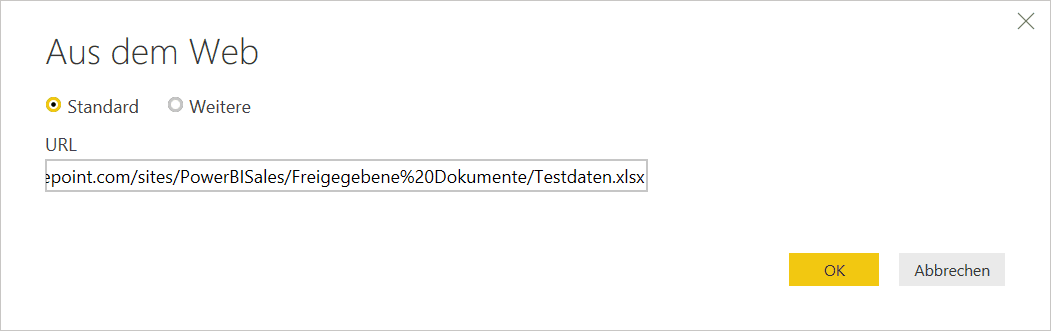 Neue Web-Abfrage in Power BI