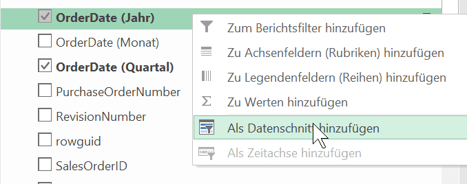 Dashboards mit Slicer