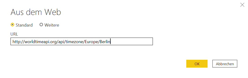 Neue WEB Abfrage in Power Query