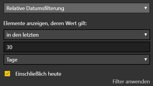 Power BI: Relative Datumsfilterung